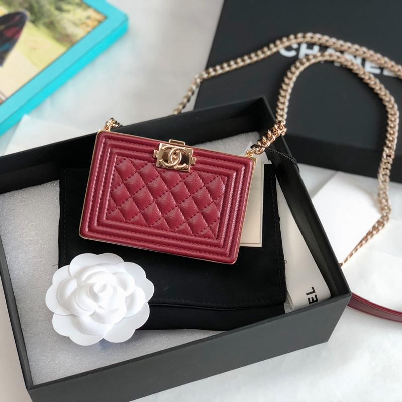 Chanel Chain Package A99178 Golden Buckle Wine Red